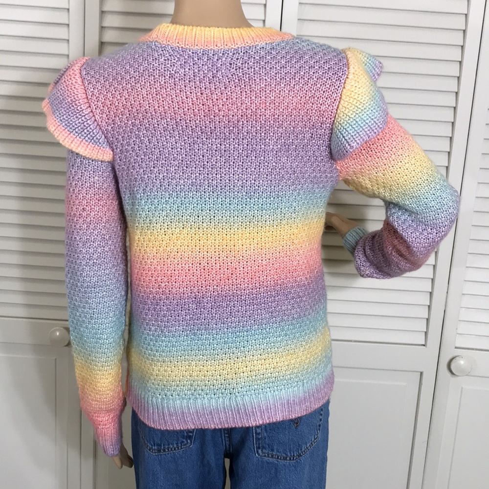 Loft Ann Taylor Multicolor Pastel Rainbow Sweater Small - Picture 10 of 14